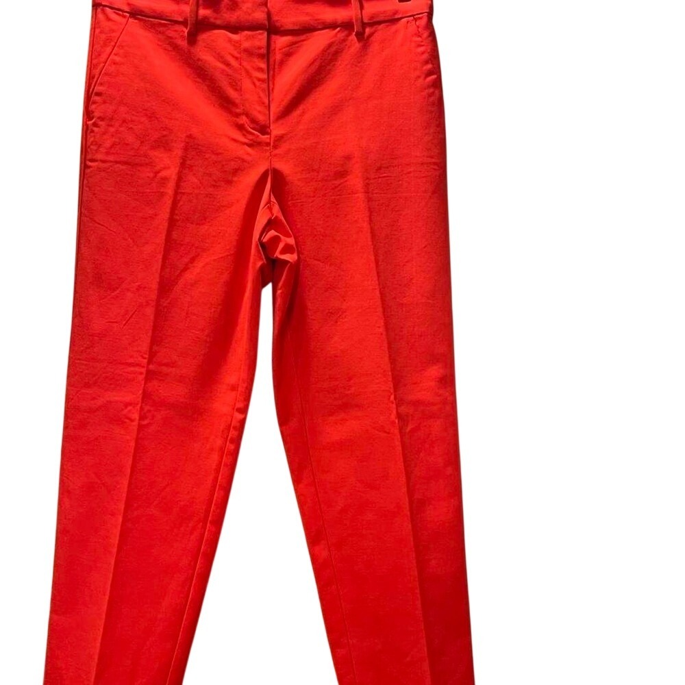 LOFT The Riviera‎ Slim Curvy Pants Red Cotton Blend Size 6 Trousers